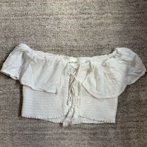 caren forbes white crop top